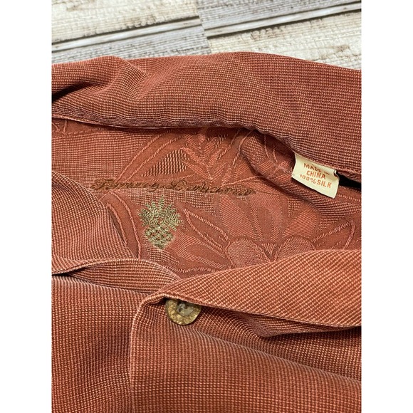 Tommy Bahama Shirt Sleeve Button Down Burgundy 100% Silk Size L - Picture 4 of 5